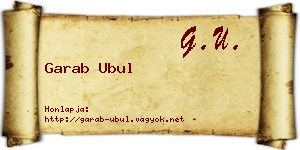 Garab Ubul névjegykártya